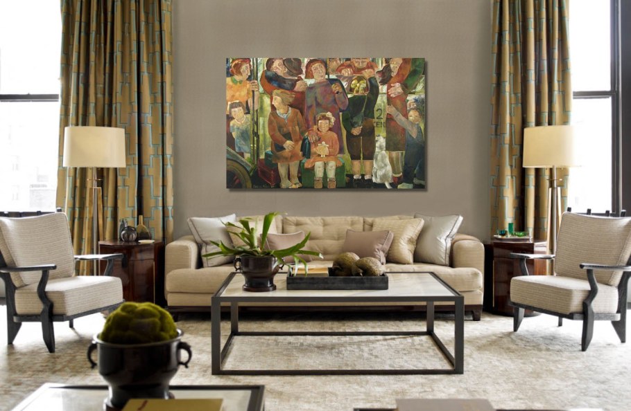 Диван хаки в интерьере гостиной