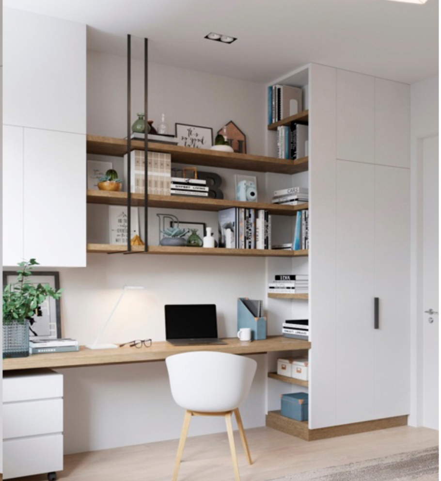 Шкаф в гостиную с рабочим местом