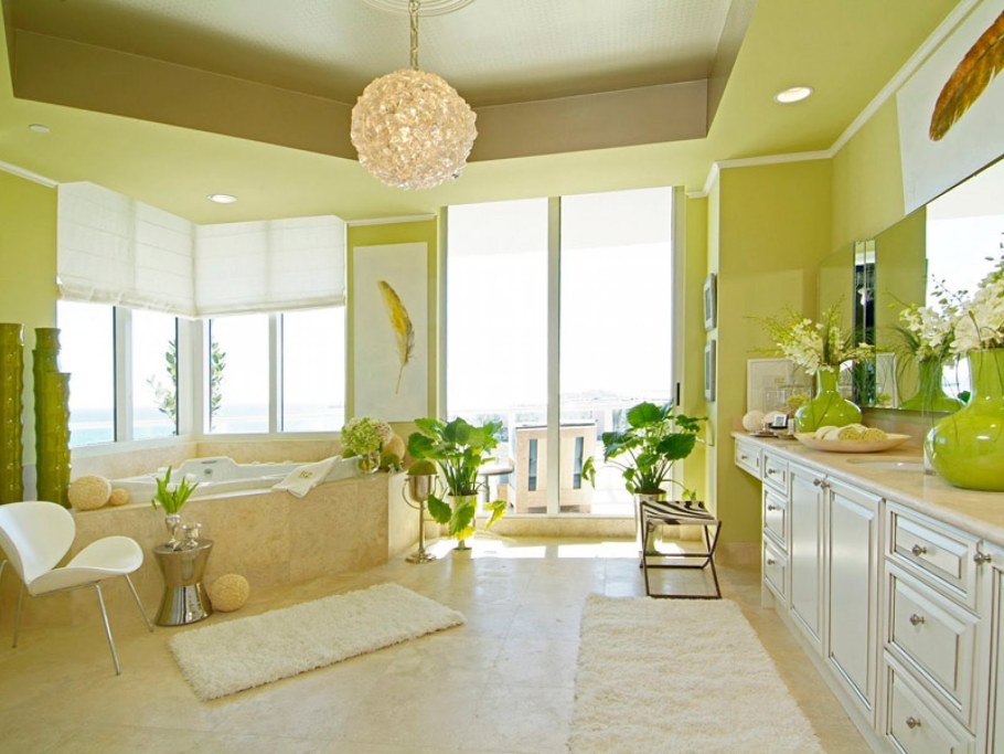 Оливковый цвет в интерьере