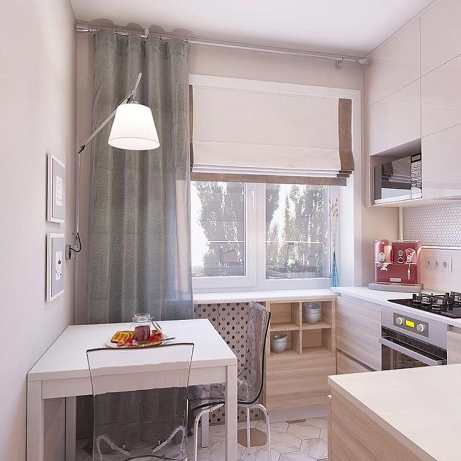 Кухня в хрущевке 6 кв.м Сканди