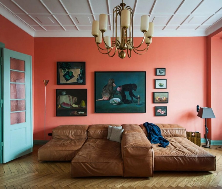 Коралловый цвет в интерьере