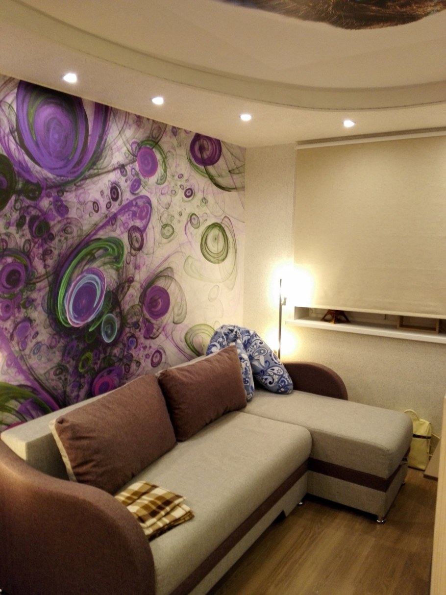 Жидкие обои и фотообои сочетание