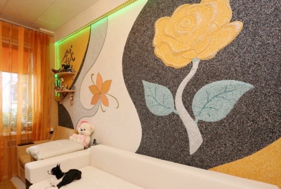 Жидкие обои в интерьере