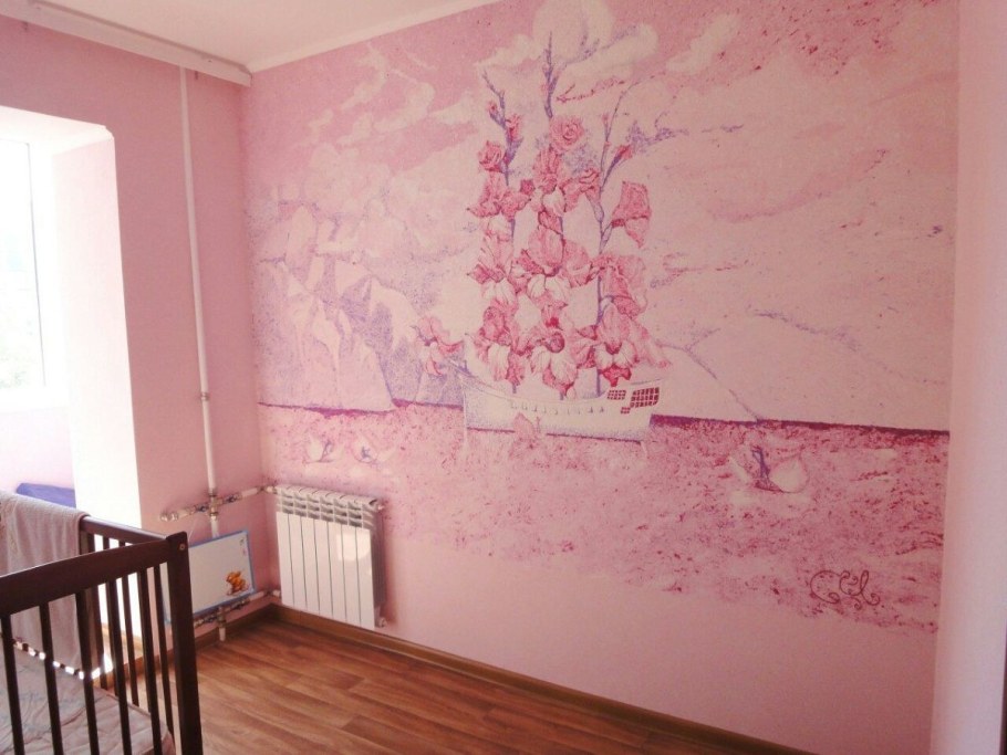 Комбинирование жидких обоев