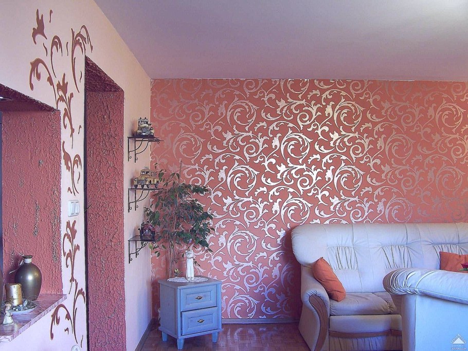 Комбинированная оклейка стен обоями