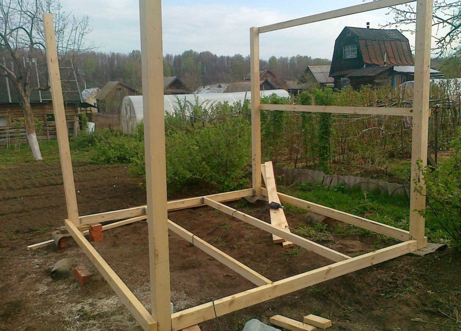 Каркас сарая из бруса 150х150