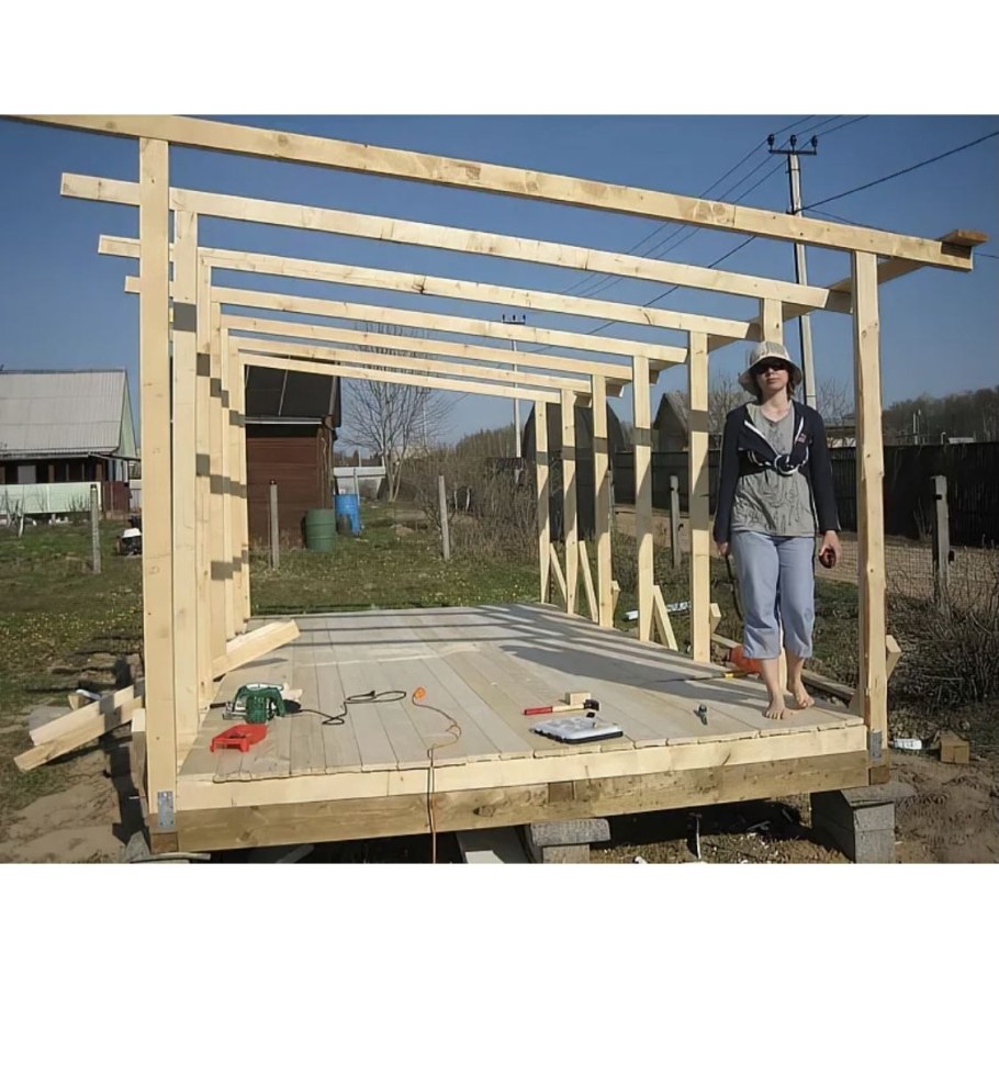 Сарай 4х4 с односкатной крышей