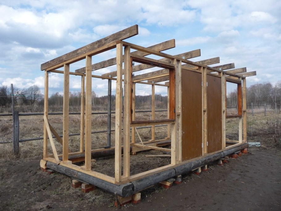 Сарай 4 на 6 с односкатной крышей