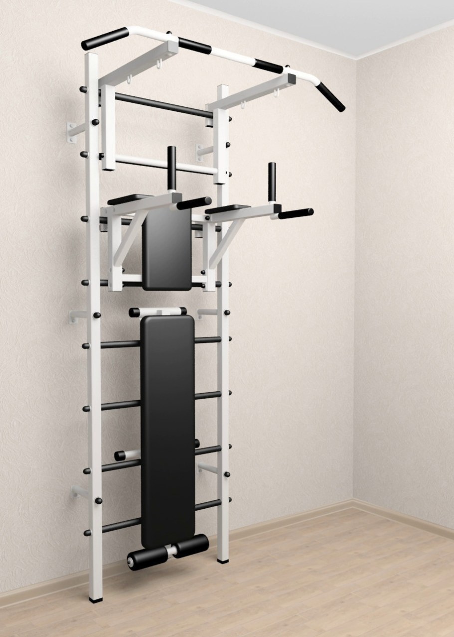 Шведская стенка с турником и брусьями в распор