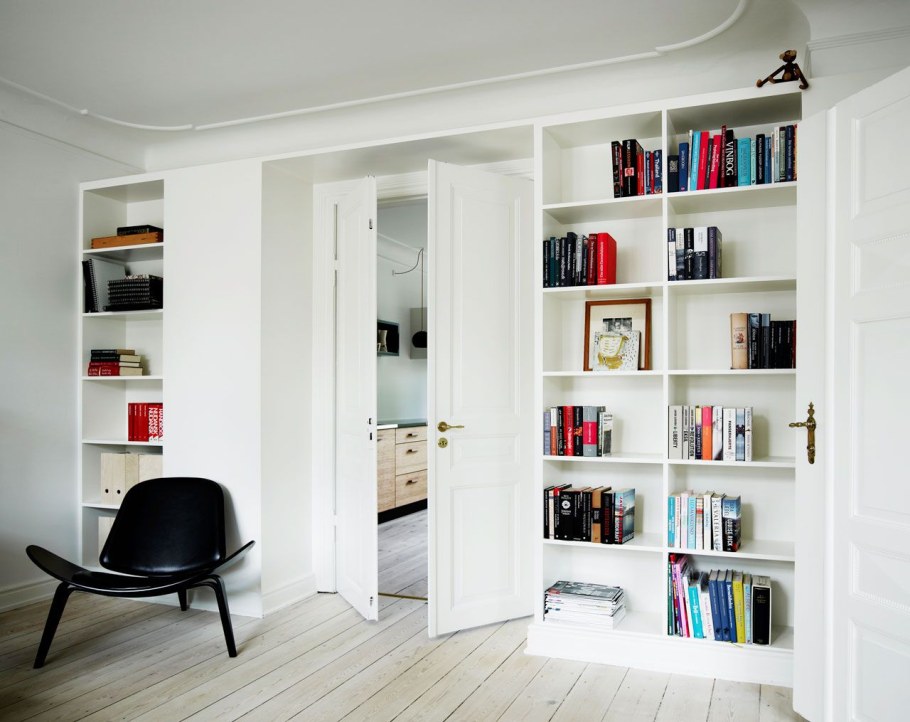 Книжный стеллаж вокруг двери