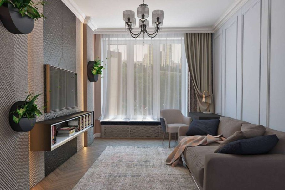 Гостевая комната с диваном в современном стиле