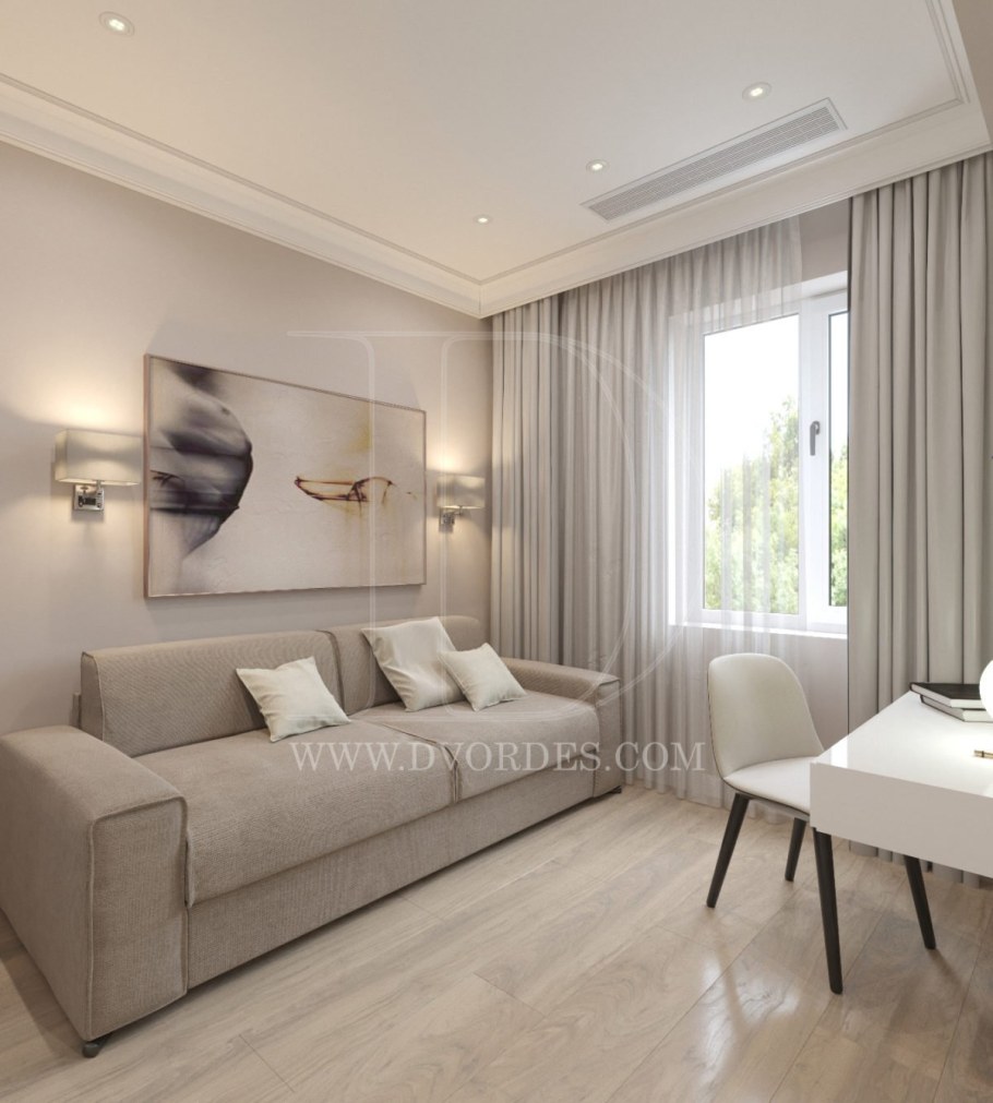 Светлая гостиная в современном стиле