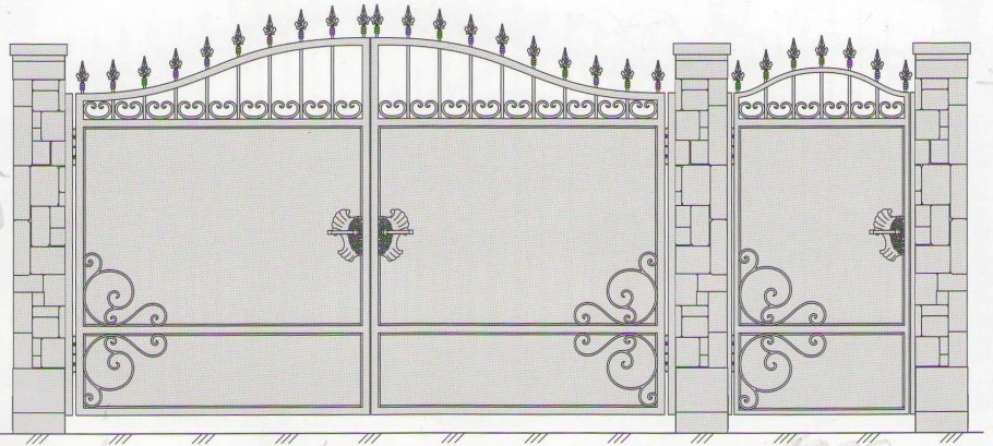 Ворота заборные чертежи профиль 40/40