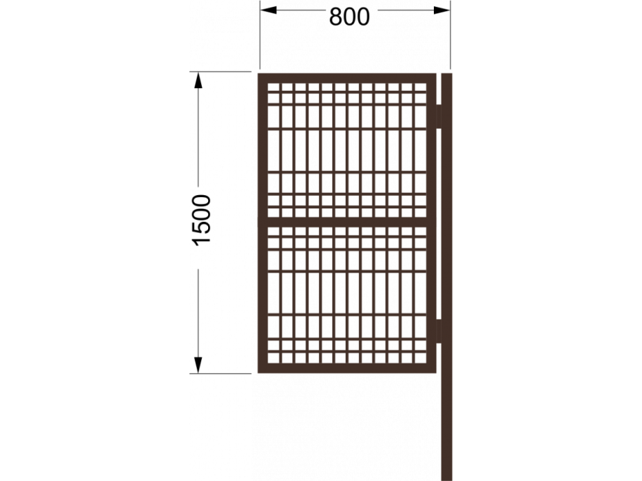 Калитка со сварной сеткой 0,8*1,5 м ral6005