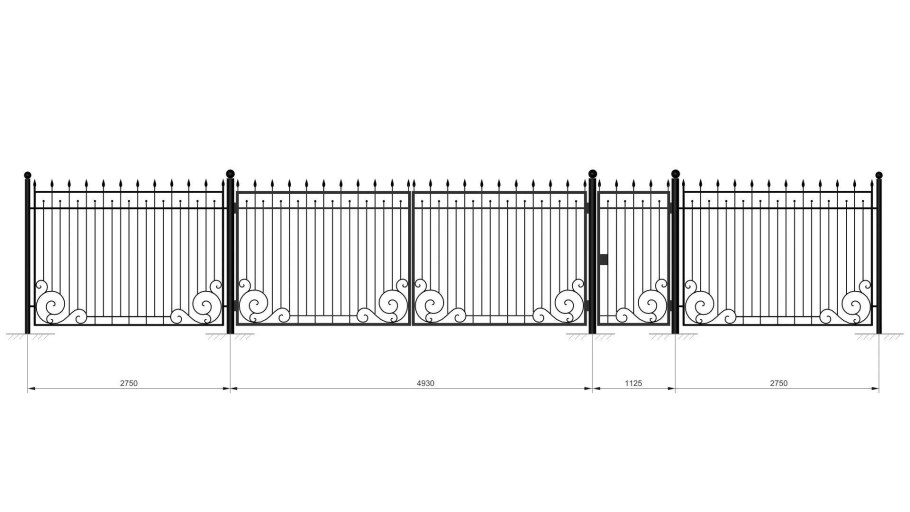 Металлический забор чертеж