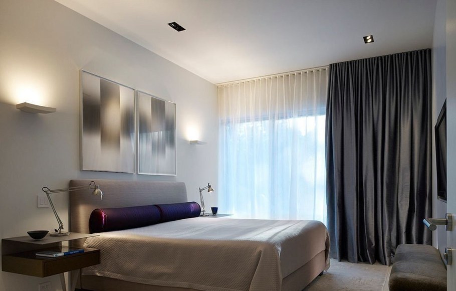 Шторы в спальню в современном стиле