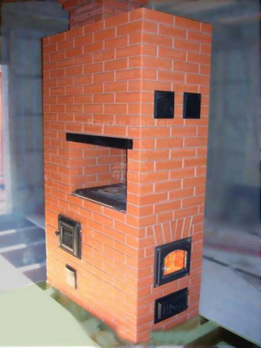 Кирпичная печь голландка отопительная варочная