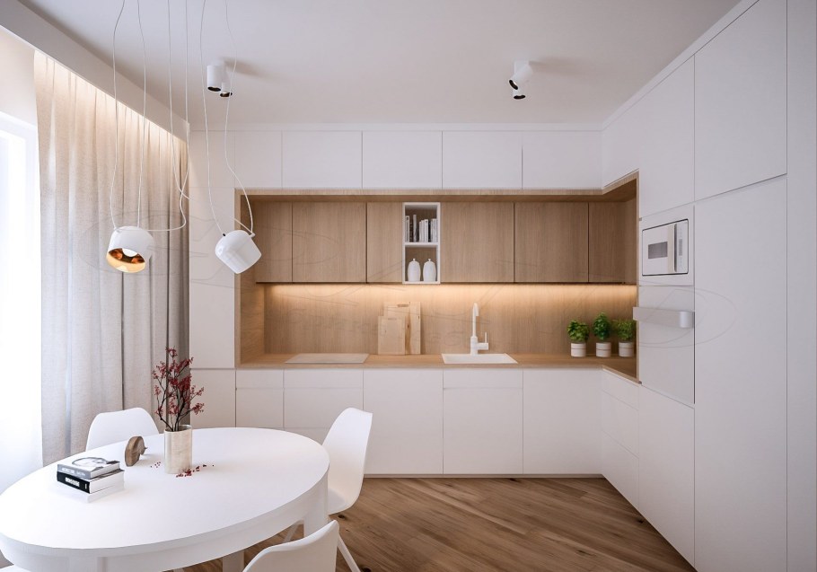 Кухни в современном стиле с антресолями