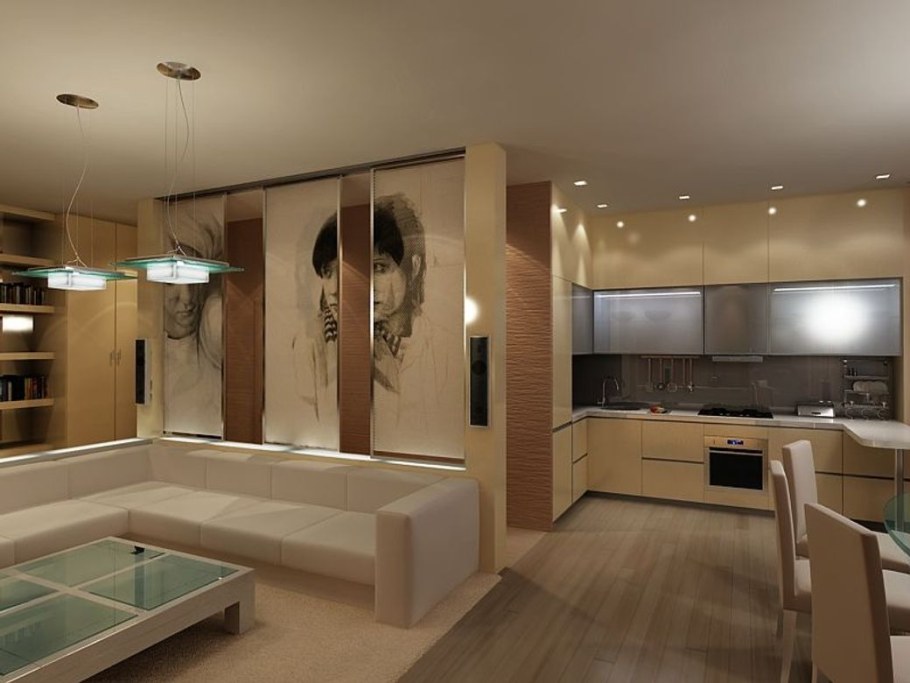 Гостиная Объединенная с кухней