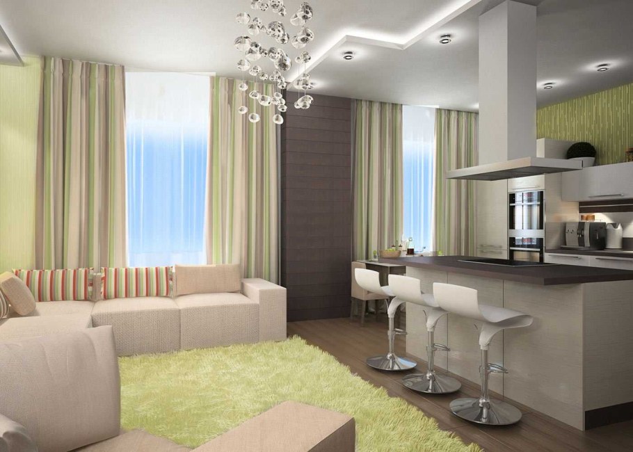 Гостиная Объединенная с кухней