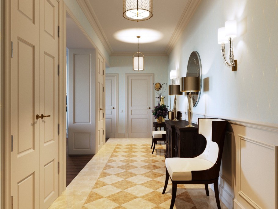 Прихожая в стиле современная классика