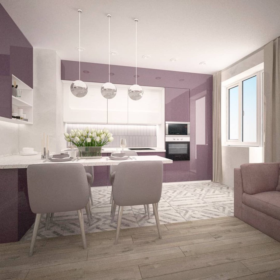 Цветовая гамма кухни-гостиной