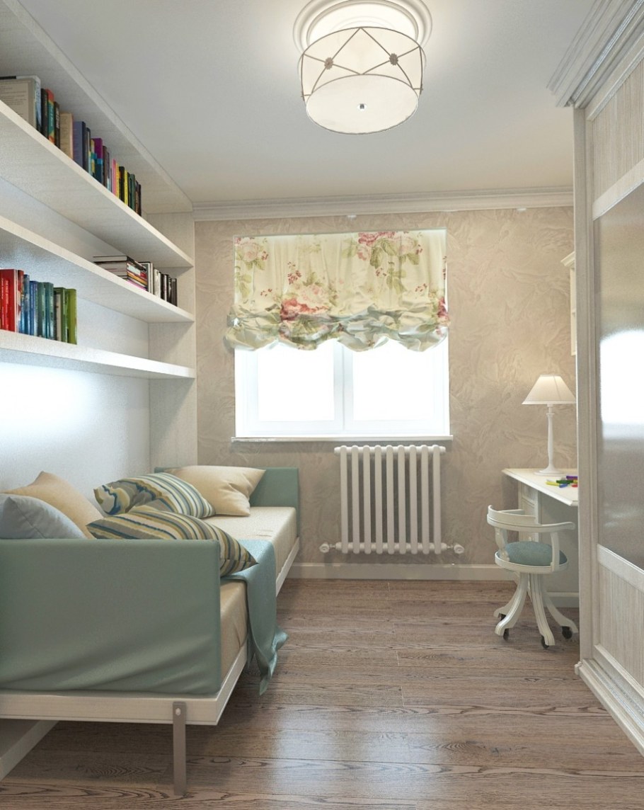Планировка узкой детской комнаты