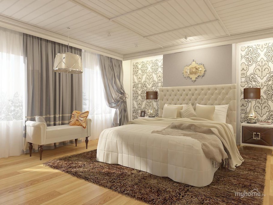 Большая спальня в частном доме