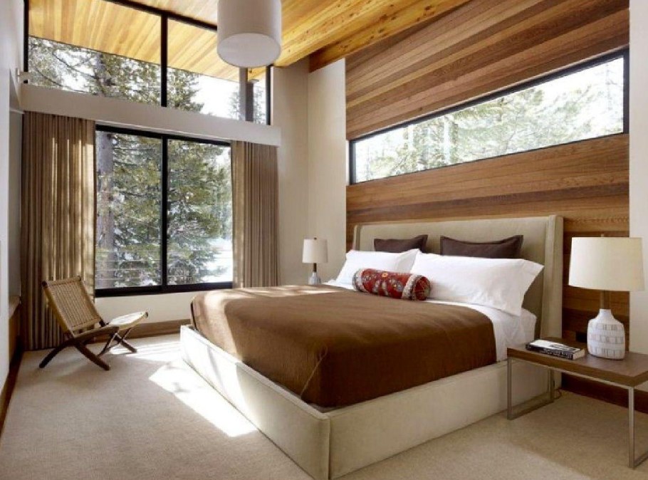 Интерьер спальной комнаты в частном доме