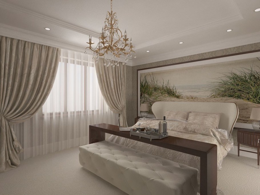 Спальня в частном доме в современном стиле