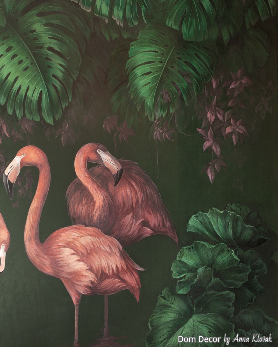 Картина розовый Фламинго
