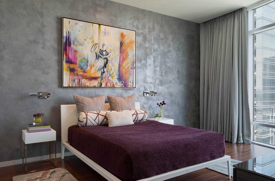 Декоративная штукатурка в спальне