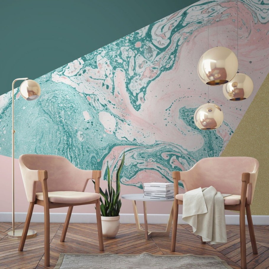 Декор стен с разводами