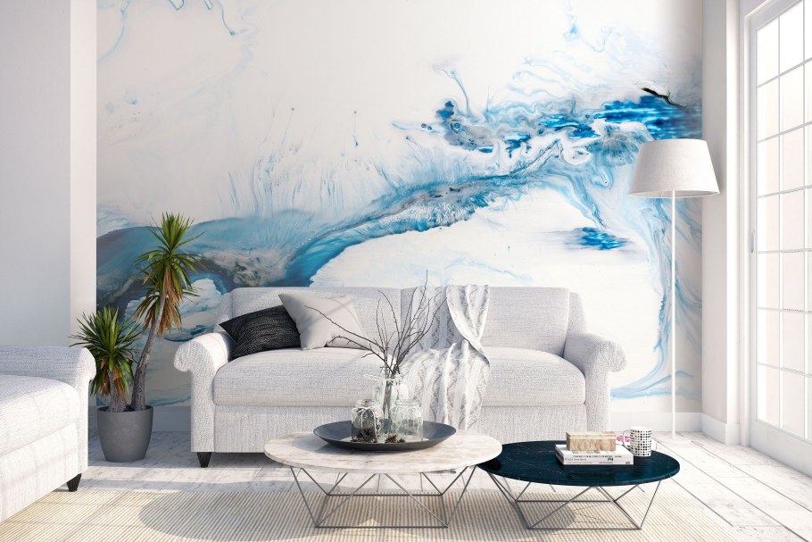 Роспись стен в гостиной