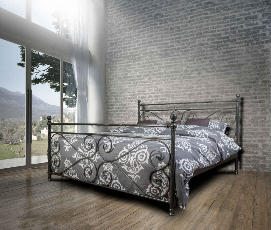 Кровать металлическая двуспальная 1800х2000 лофт