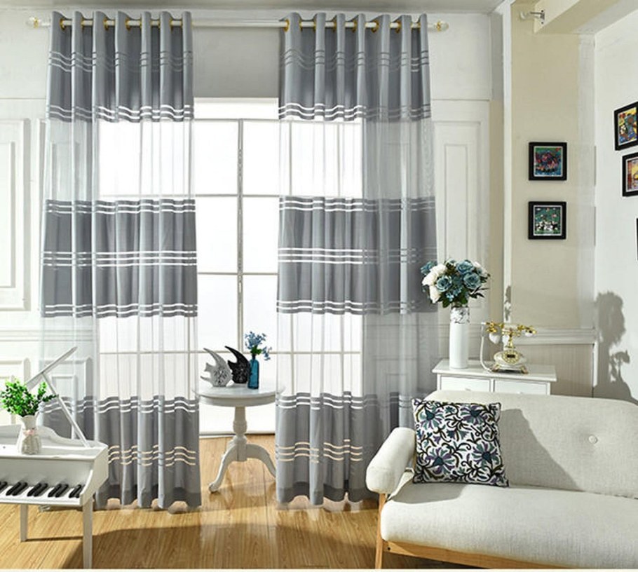 Шторы с горизонтальными полосами
