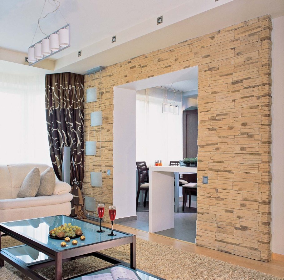 Декоративный камень в интерьере квартиры