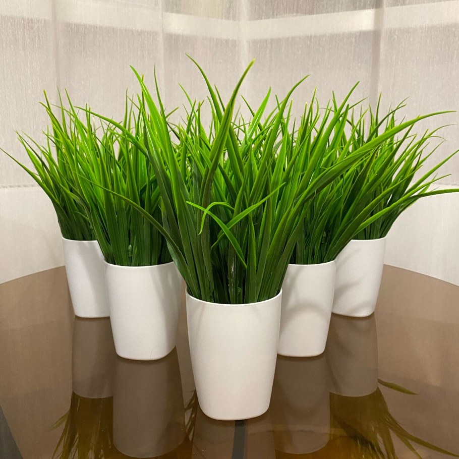 Искусственная трава Осока в кашпо для декора