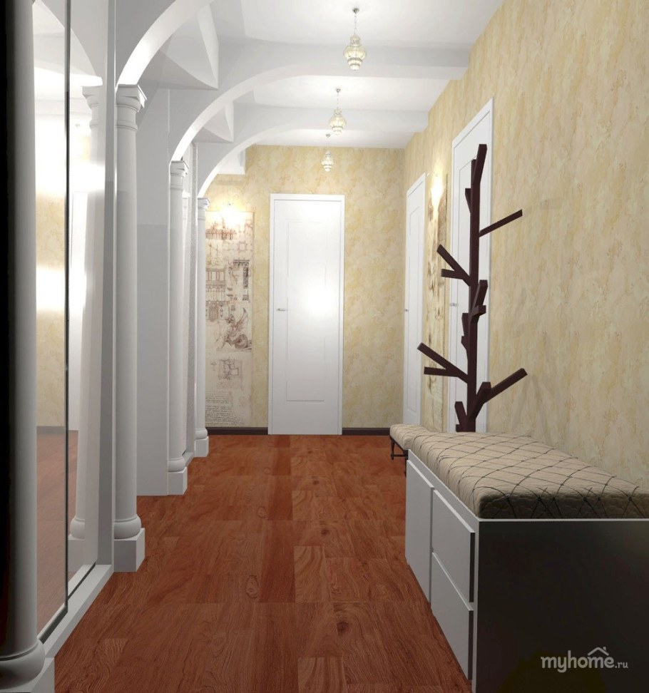 Прихожая с несущей балкой