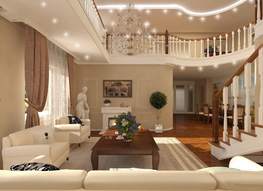 Интерьер гостиной в доме