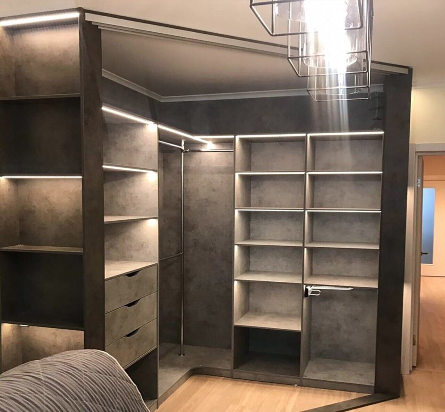 Угловые гардеробные комнаты