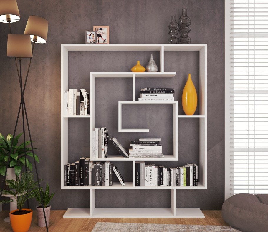 Стеллаж в гостиную в современном стиле