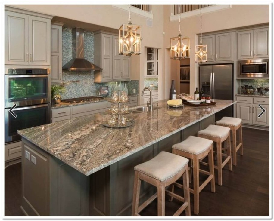 Мрамор в интерьере кухни