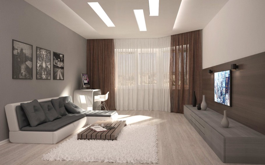 Комната 20 метров гостиная Минимализм