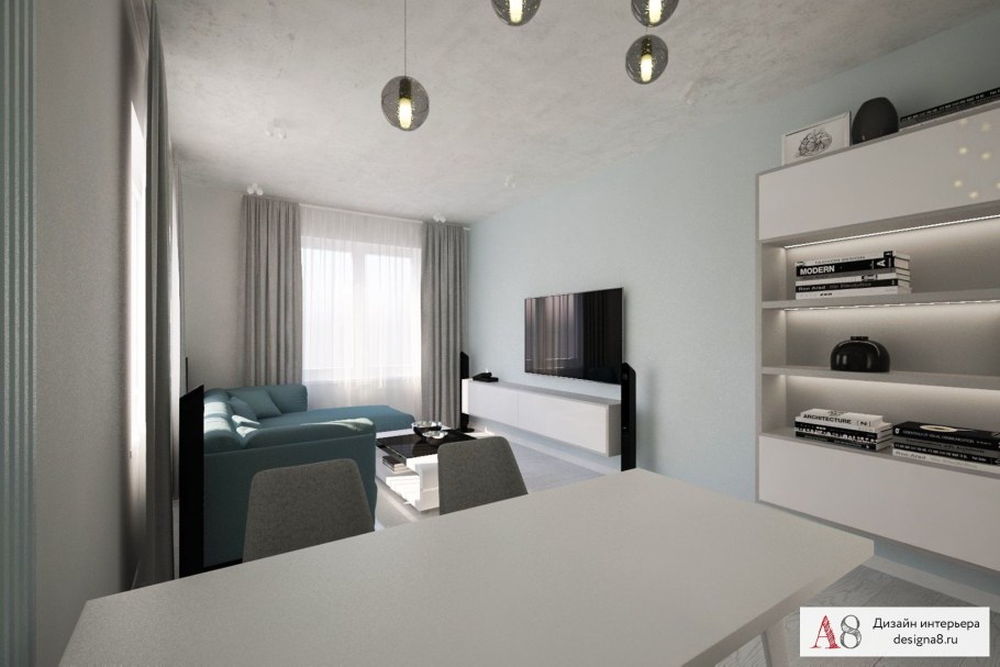 Проект трехкомнатной квартиры в стиле Минимализм