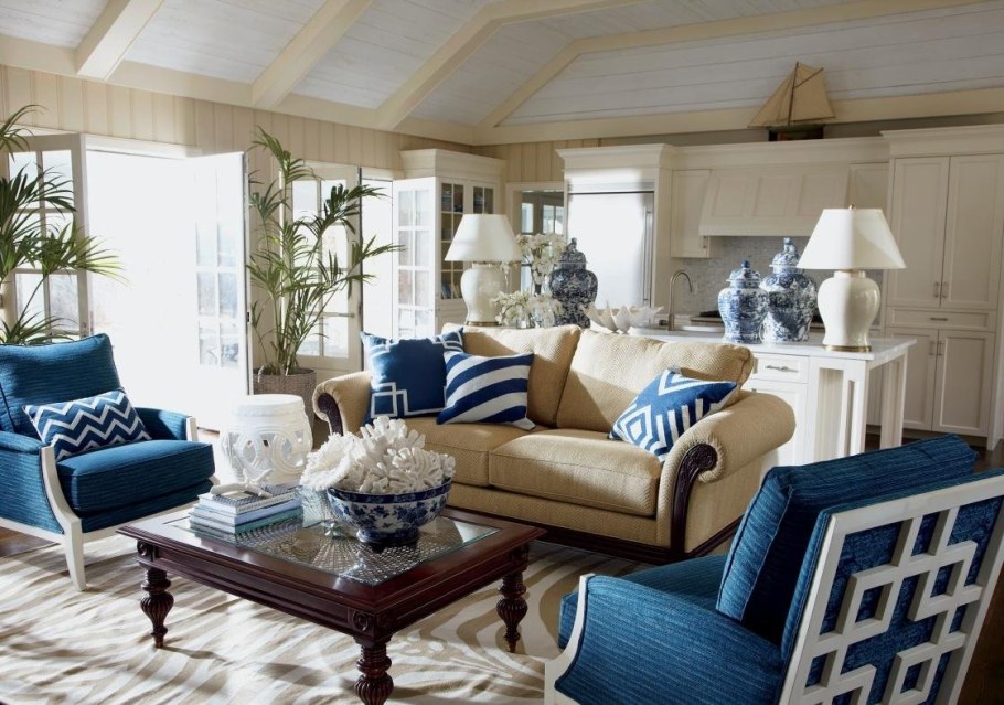 Гостиная в морском стиле