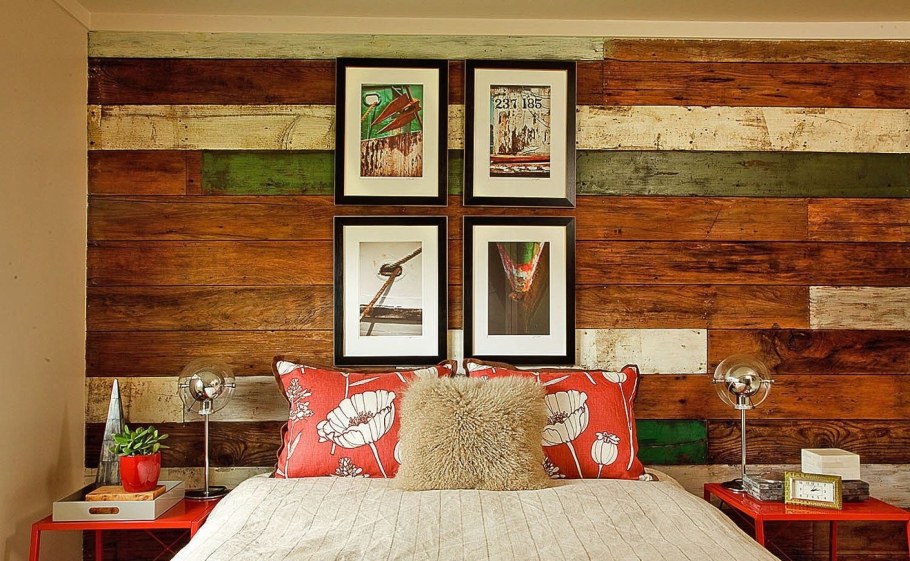 Деревянная стена в интерьере