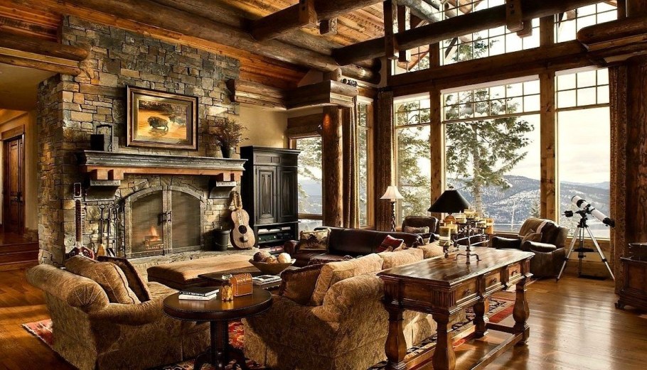 Гостиная в рустикальном стиле