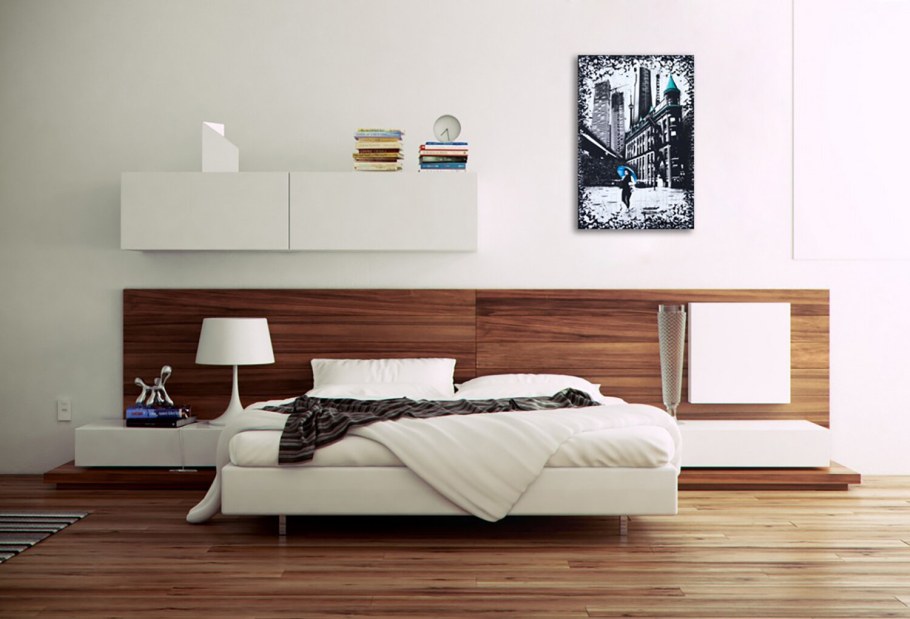 Декор стен в спальне в современном стиле