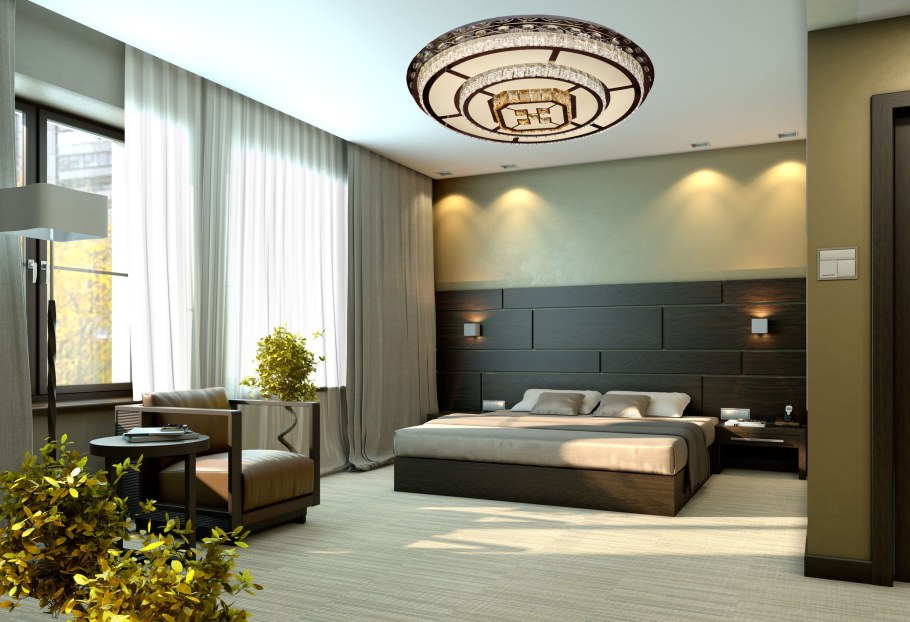 Спальня в соломенном стиле